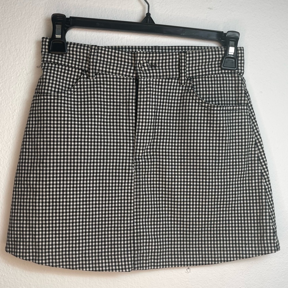 Micro mini black and white checkered palette skirt